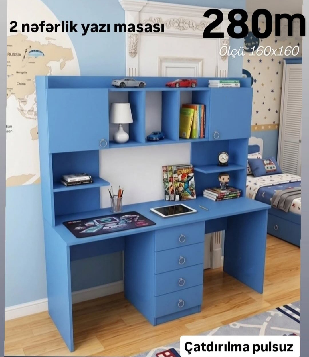 2nəfərlik yazı masası 
